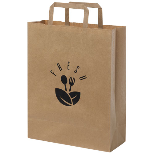 Sac publicitaire 25x32x11cm en papier Kraft - MOYEN Marron kraft